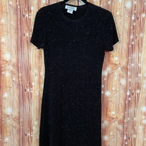 Marian Marla Rhinestone Black Bedazzled Little Black Dress Size Medium